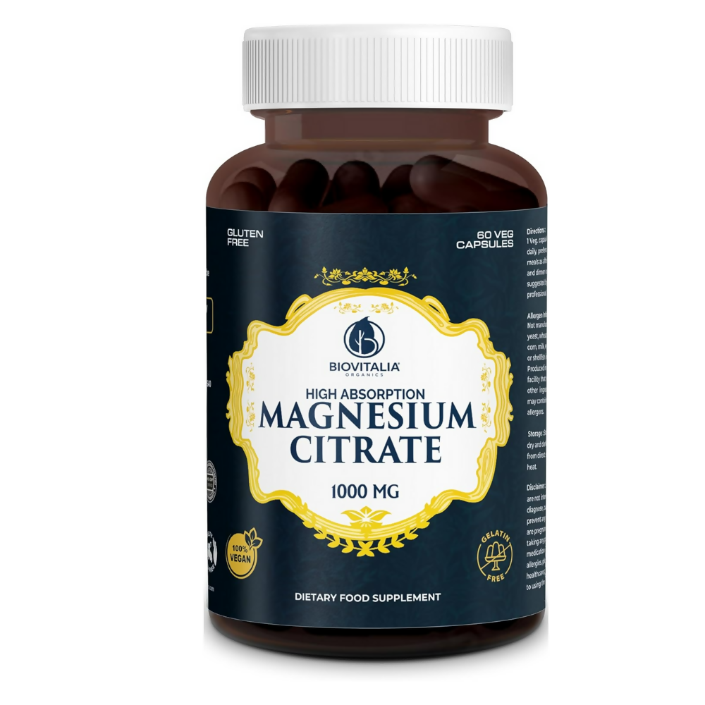 Biovitalia Organics Magnesium Citrate Supplement Capsules