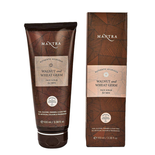 Buy Mantra Herbal Walnut & Wheat Germ Face Scrub For Men from DrMediCart, Ship from India to USA