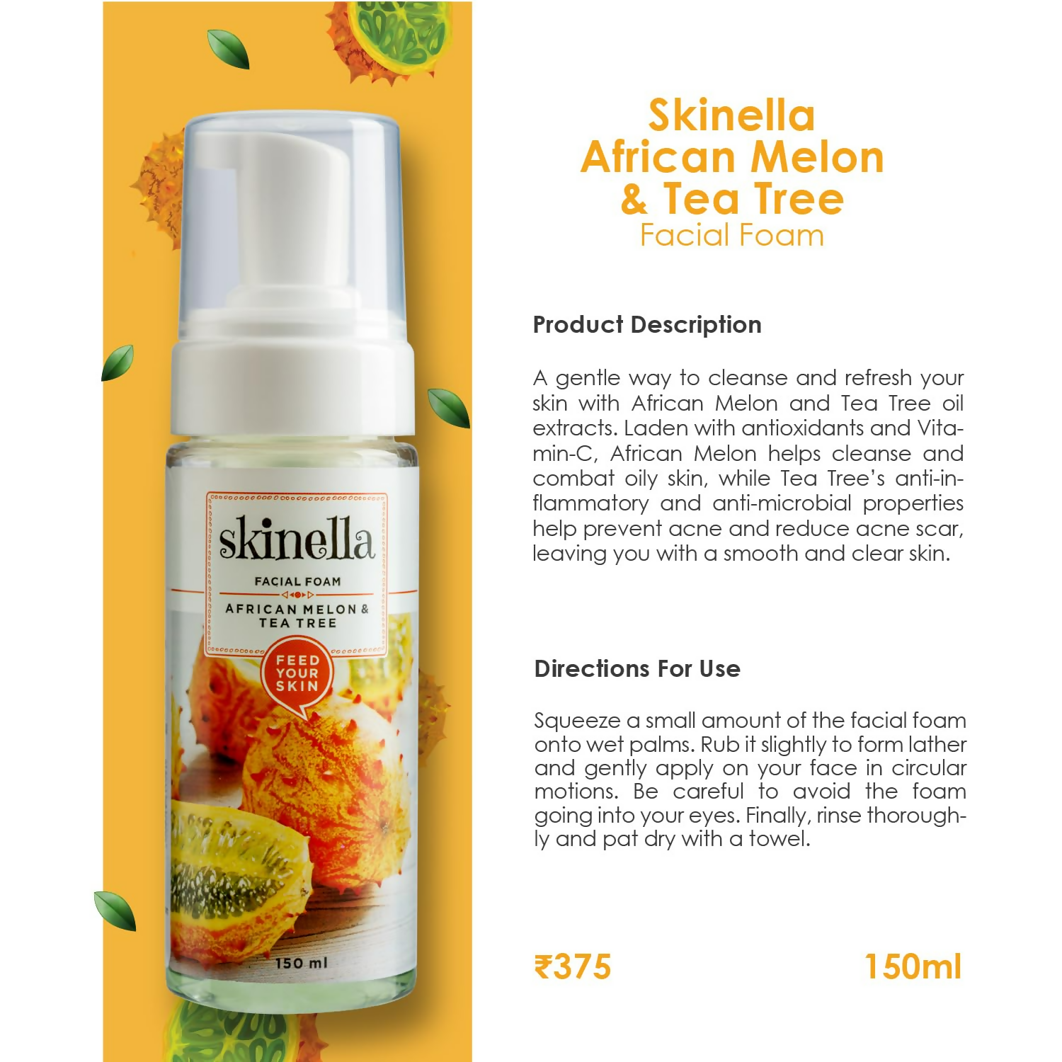 Skinella African Melon & Tea Tree Facial Foam