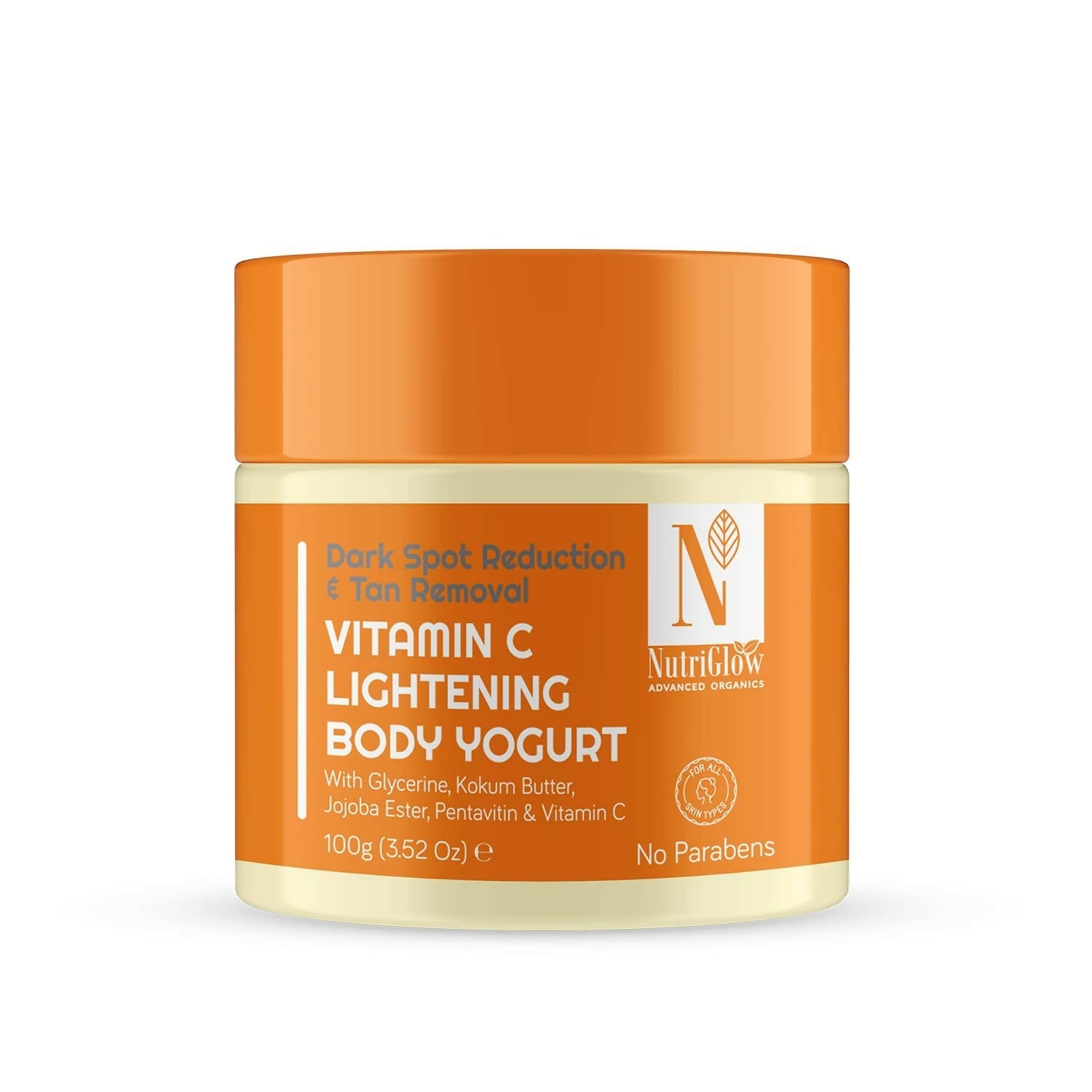 NutriGlow NATURAL'S Vitamin C Lightening Body Yogurt, Moisturize Skin, Deep Nourishing