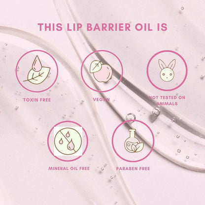 The Skin Diet Company Lip Barrier Oil Clear Gloss with Peptides Hydrates, For Dry & Pigmented Lips