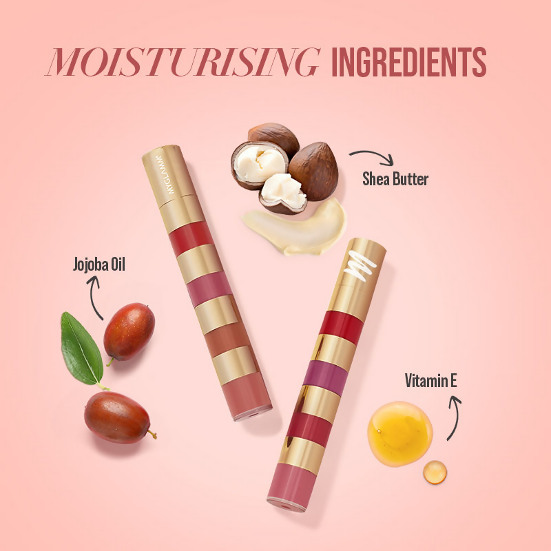 MyGlamm Super 4 Liquid Lipstick Stack - Nude Mood