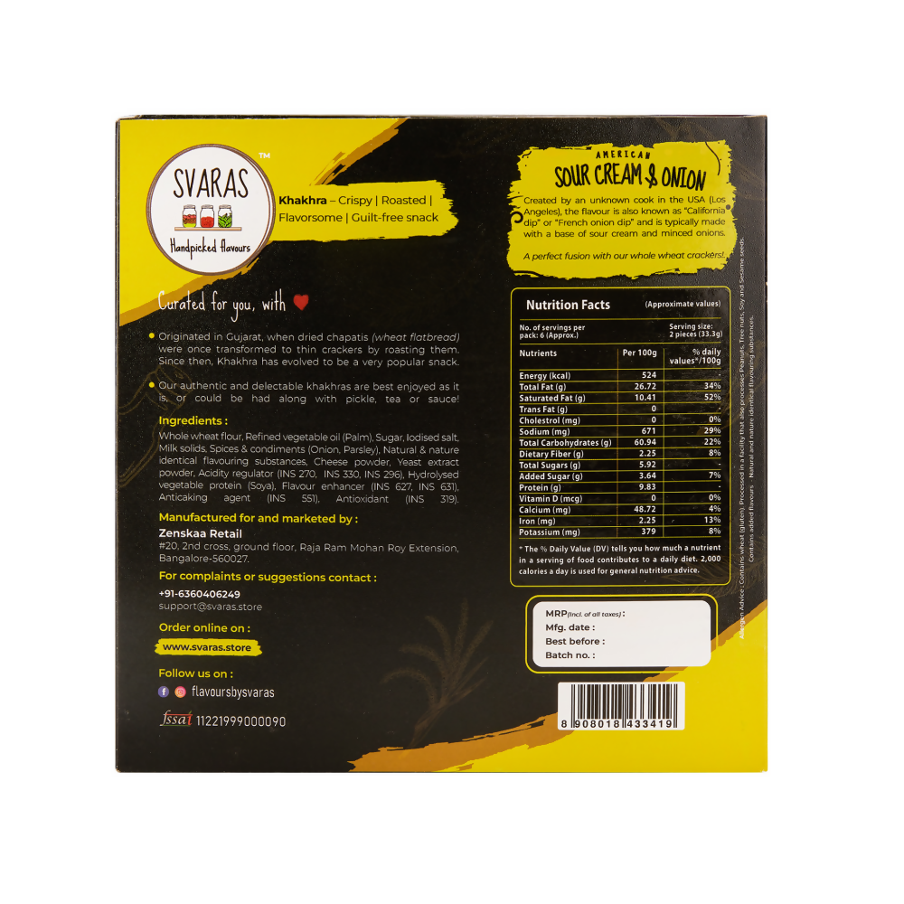 Svaras American Sour Cream & Onion Khakhra