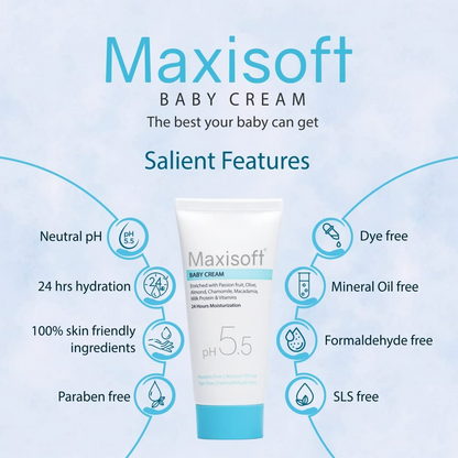 Maxisoft Natural Baby Cream Deep Moisturisation For Soft Baby Skin