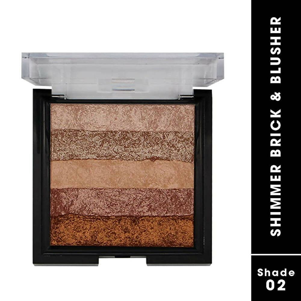Fashion Colour Shimmer Brick & Blusher 2 in 1 Glow Bronzer Powder-Shade 02 (Medium To Dark) - DrMediCart