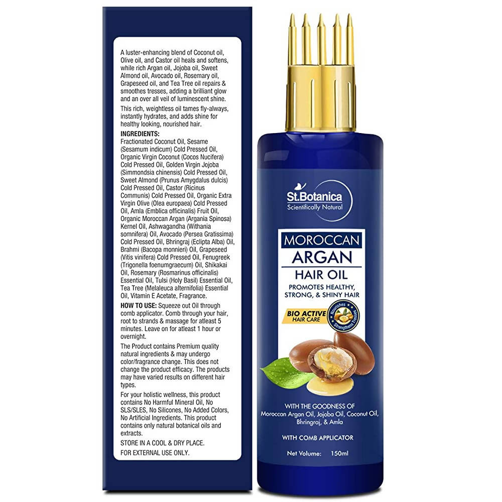 Buy St.Botanica Moroccan Argan Hair Oil With Comb Applicator from DrMediCart, Ship from India to USA