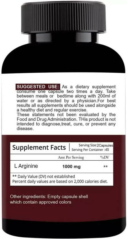 Nutracology L Arginine 1000mg Nitric Oxider Booster For Muscle Gain & Strength Capsules