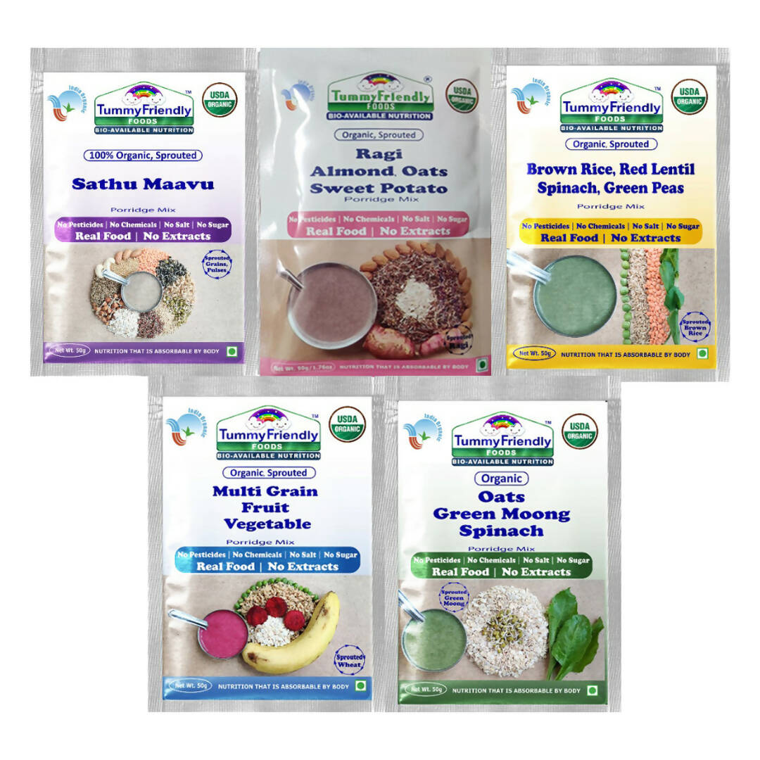 Buy TummyFriendly Foods Organic Stage3 Sprouted Porridge Mixes Trial Packs Combo from DrMediCart, Ship from India to USA
