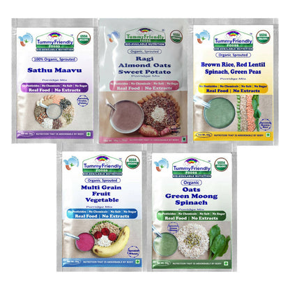 Buy TummyFriendly Foods Organic Stage3 Sprouted Porridge Mixes Trial Packs Combo from DrMediCart, Ship from India to USA