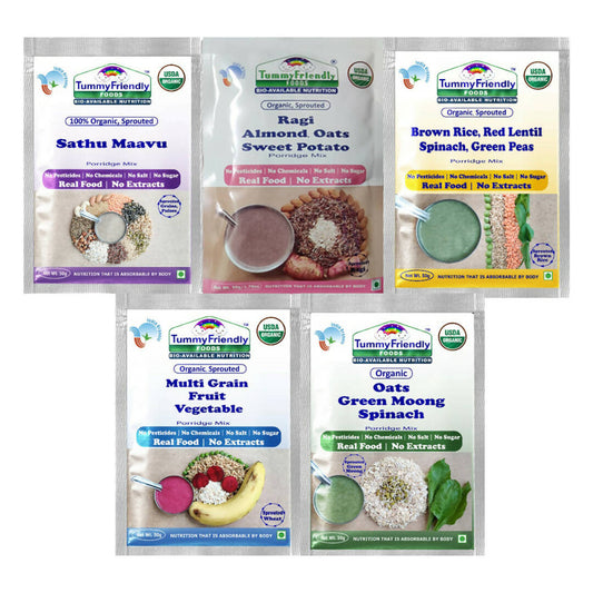 Buy TummyFriendly Foods Organic Stage3 Sprouted Porridge Mixes Trial Packs Combo from DrMediCart, Ship from India to USA