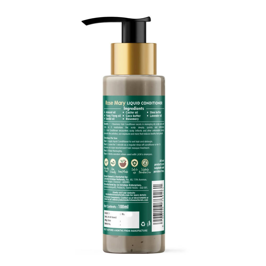 Lakshmi Krishna Naturals Rosemary Liquid Conditioner - DrMediCart