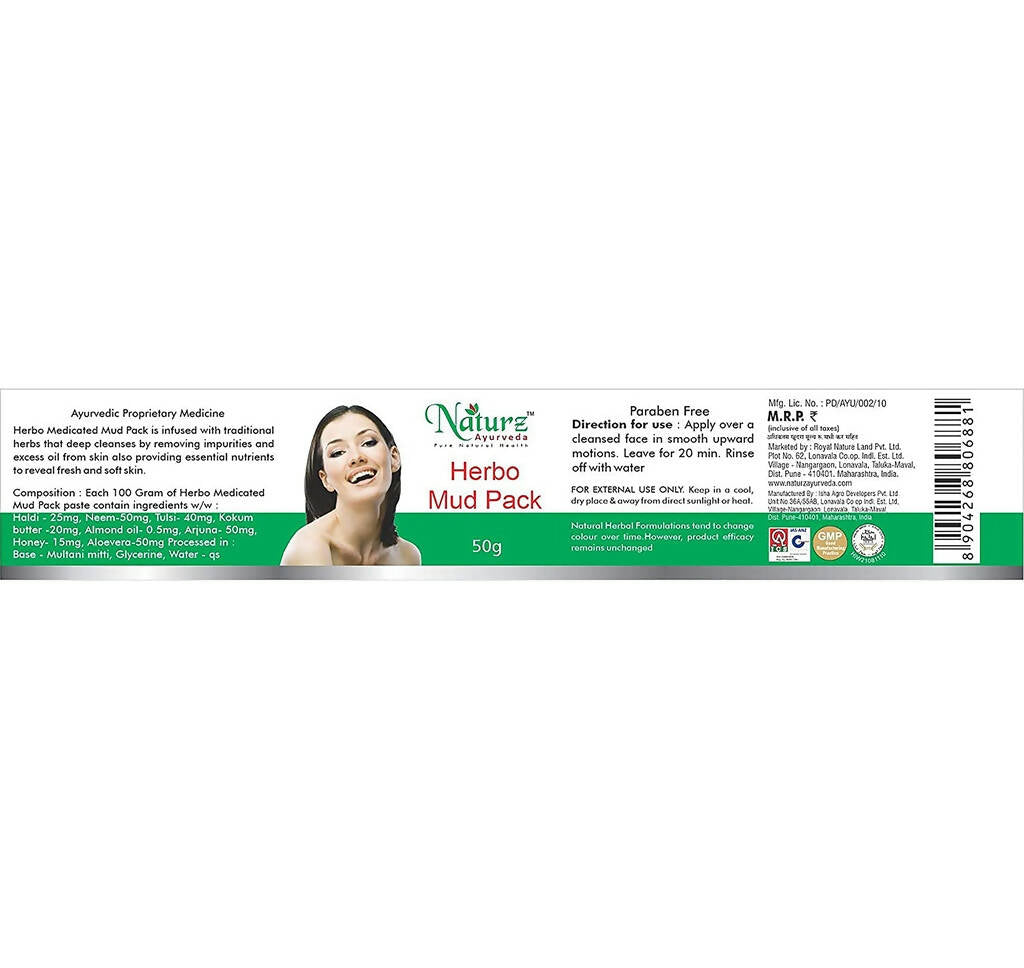 Naturz Ayurveda Herbo Mud Pack - DrMediCart