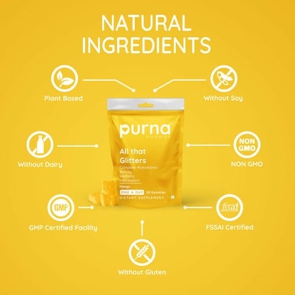 Purna Gummies Multivitamin Mango Gummies with Vitamins & Minerals