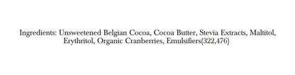 Zevic 70% Dark Belgian Couverture Chocolate with Organic Cranberries