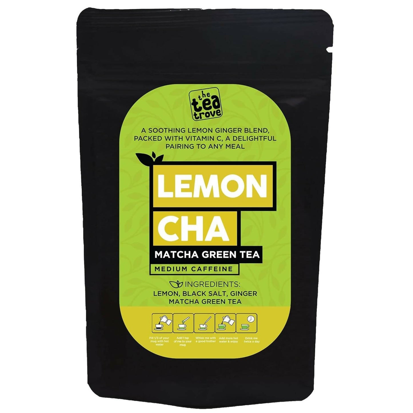 Buy The Tea Trove Matcha Green Tea Powder - Lemon, Ginger, Matcha tea with Black Rock Salt from DrMediCart