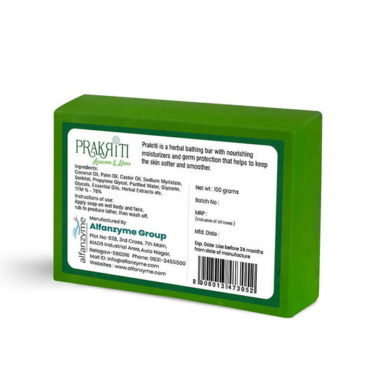 Buy Prakriti Herbal Soap Aloevera and Neem from DrMediCart, Ship from India to USA