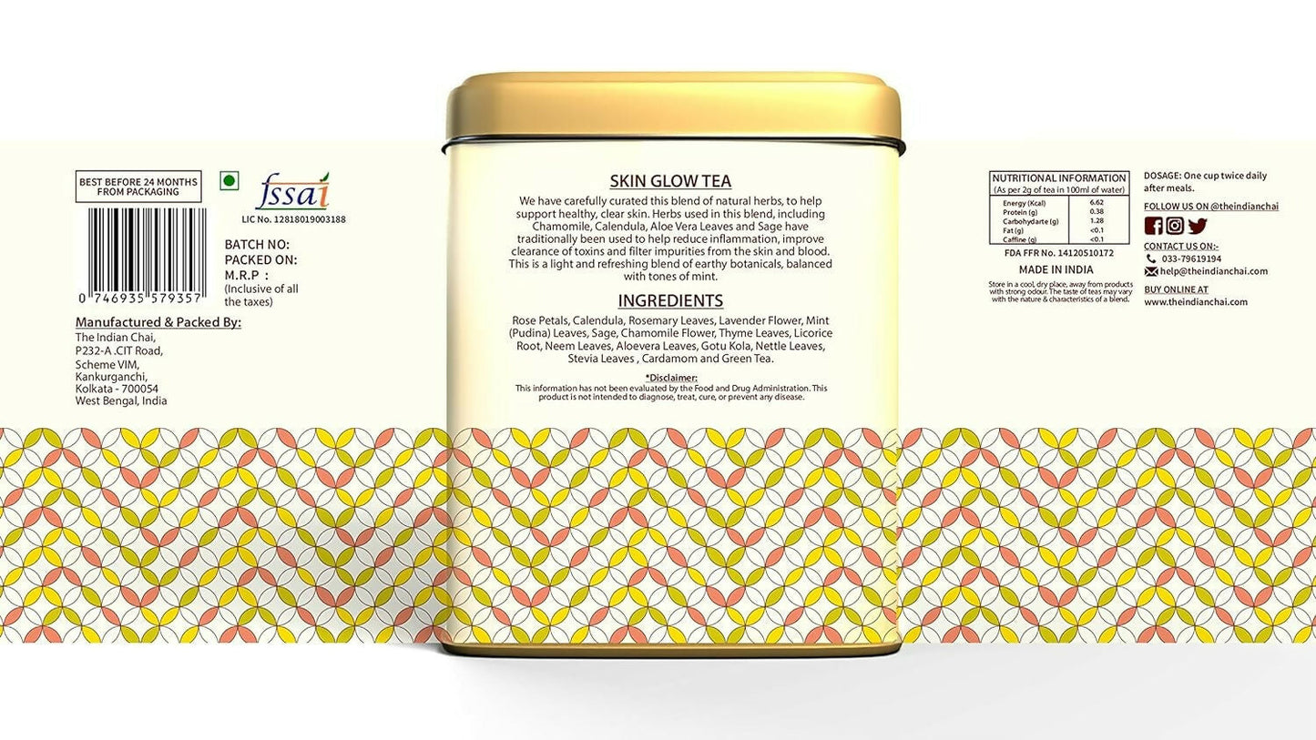 The Indian Chai -€“ Skin Glow Tea 30 Pyramid Tea Bags