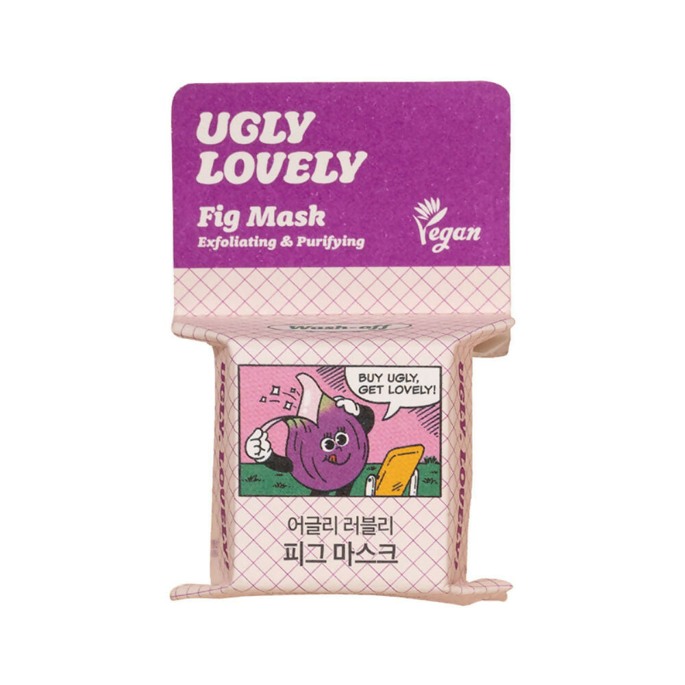 The Face Shop Vegan Ugly Lovely Fig Wash Off Mask with Peptides - Korean Exfoliating Scrub for Pores