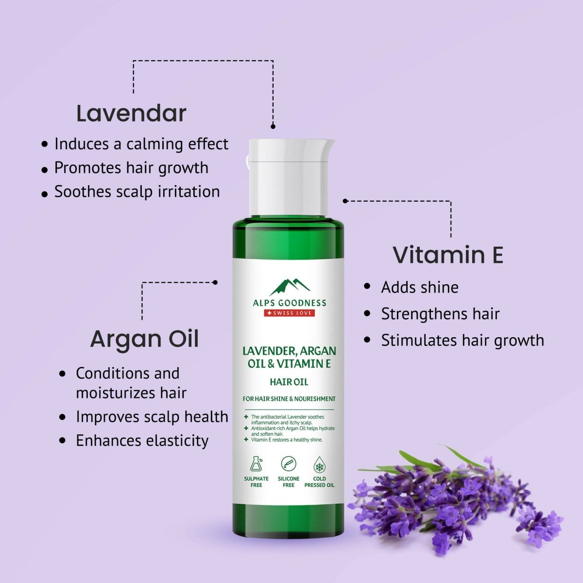 Alps Goodness Lavender, Argan Oil & Vitamin E Hair Oil