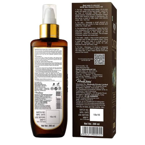 Wow Skin Science Castor Oil 200ml - Drmedicart