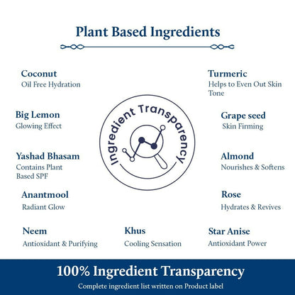 Blue Nectar Shubhr Jasmine & Coconut SPF 30 Sunscreen Face Cream for Plant Based Sun Protection