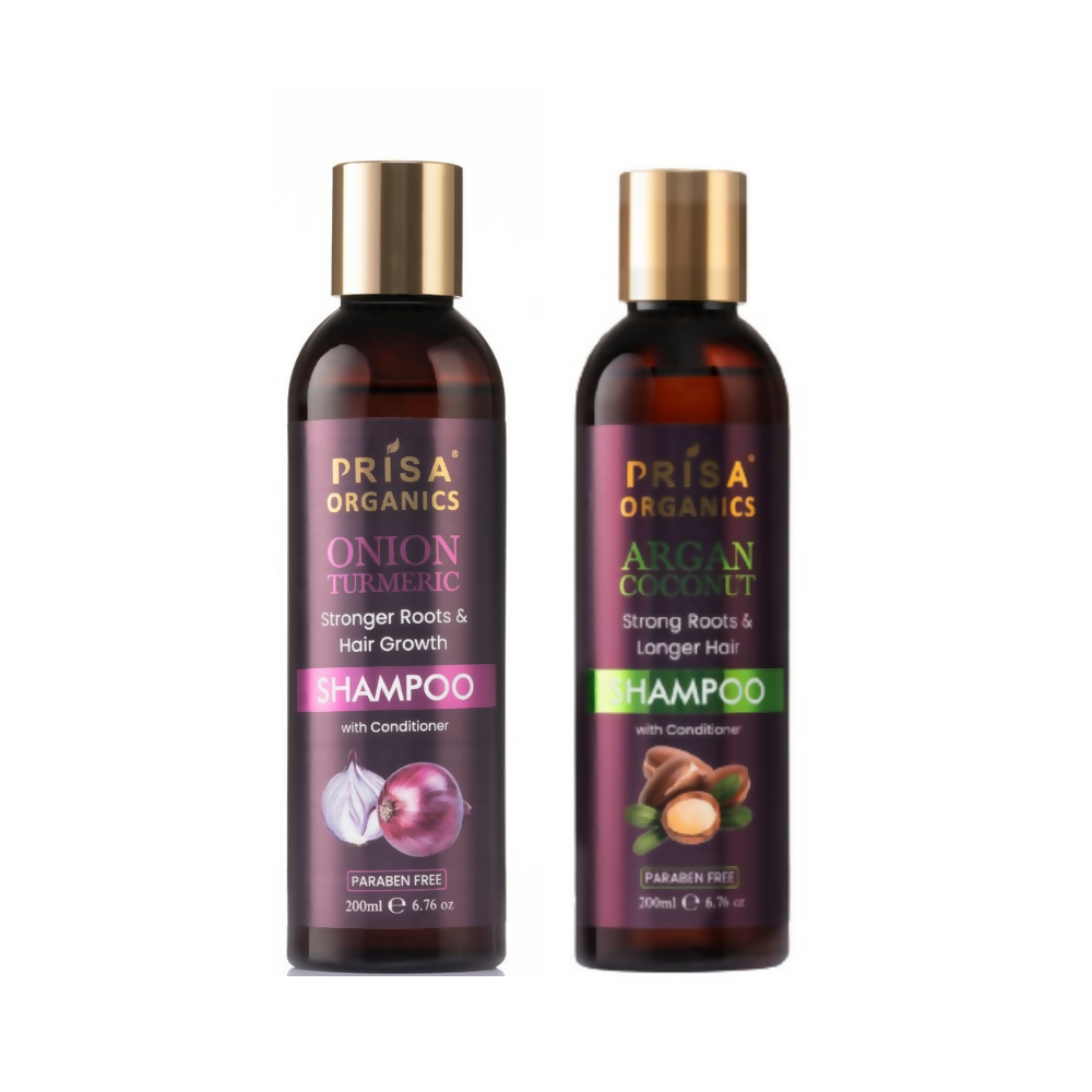 Prisa Organics Onion & Turmeric Shampoo and Argan & Coconut Shampoo Combo