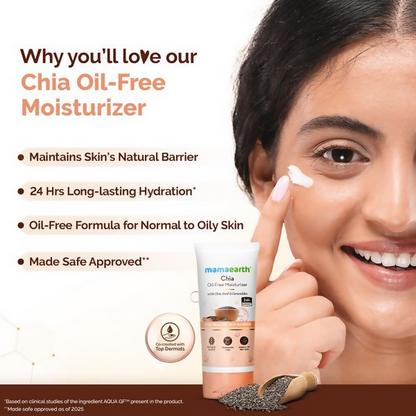 Mamaearth Chia Oil-Free Moisturizer with Chia Seed & Ceramides for Healthy Skin Barrier