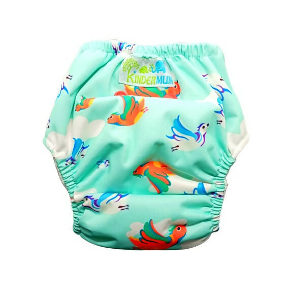 Kindermum Nano Pro Aio Cloth Diaper (With 2 Organic Inserts And Power Booster)-Birdie For Kids