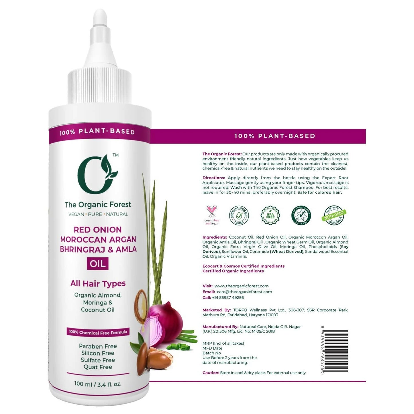 the organic forest red onion moroccan argan bhringraj amla hair oil buy in usa