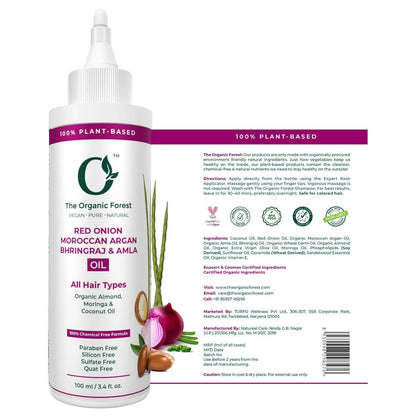 the organic forest red onion moroccan argan bhringraj amla hair oil buy in usa