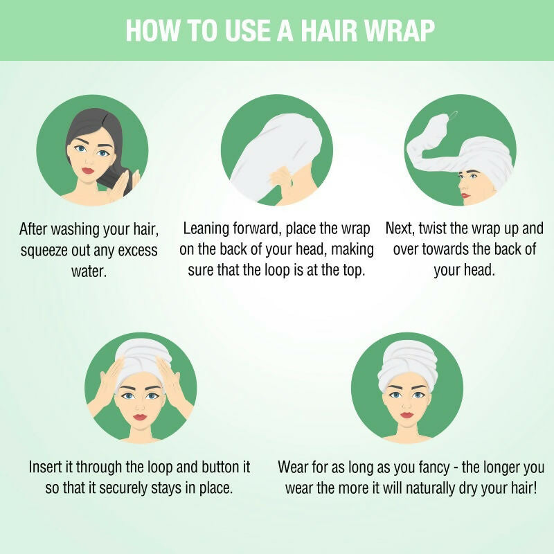 Nykaa Naturals Microfiber Hair Wrap for Frizz Free & Shiny Hair - Green