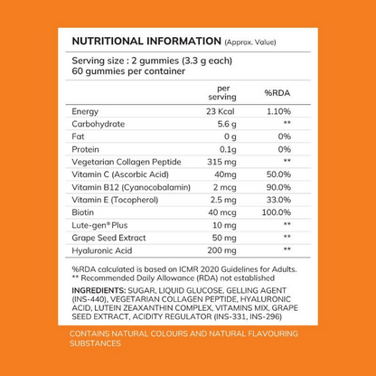 Better Nutrition Flawless Skin Gummies for Skin Hydration, Glowing Skin & Elasticity