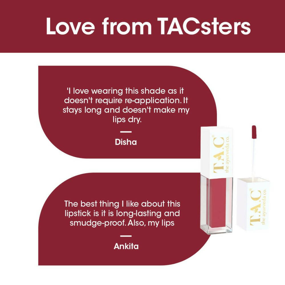 TAC - The Ayurveda Co. Liquid Matte Maroon Fantasy Lipstick