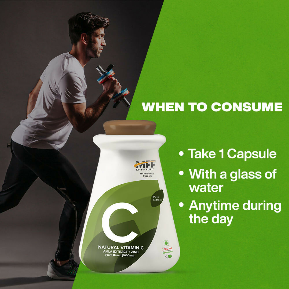 MyFitFuel Natural Vitamin C Amla Extract + Zinc Plant Based Capsules