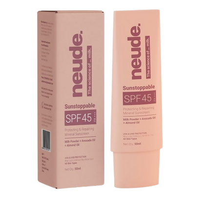Neude Sunstoppable Sunscreen with SPF 45 PA+++ & No White Cast For Men & Women