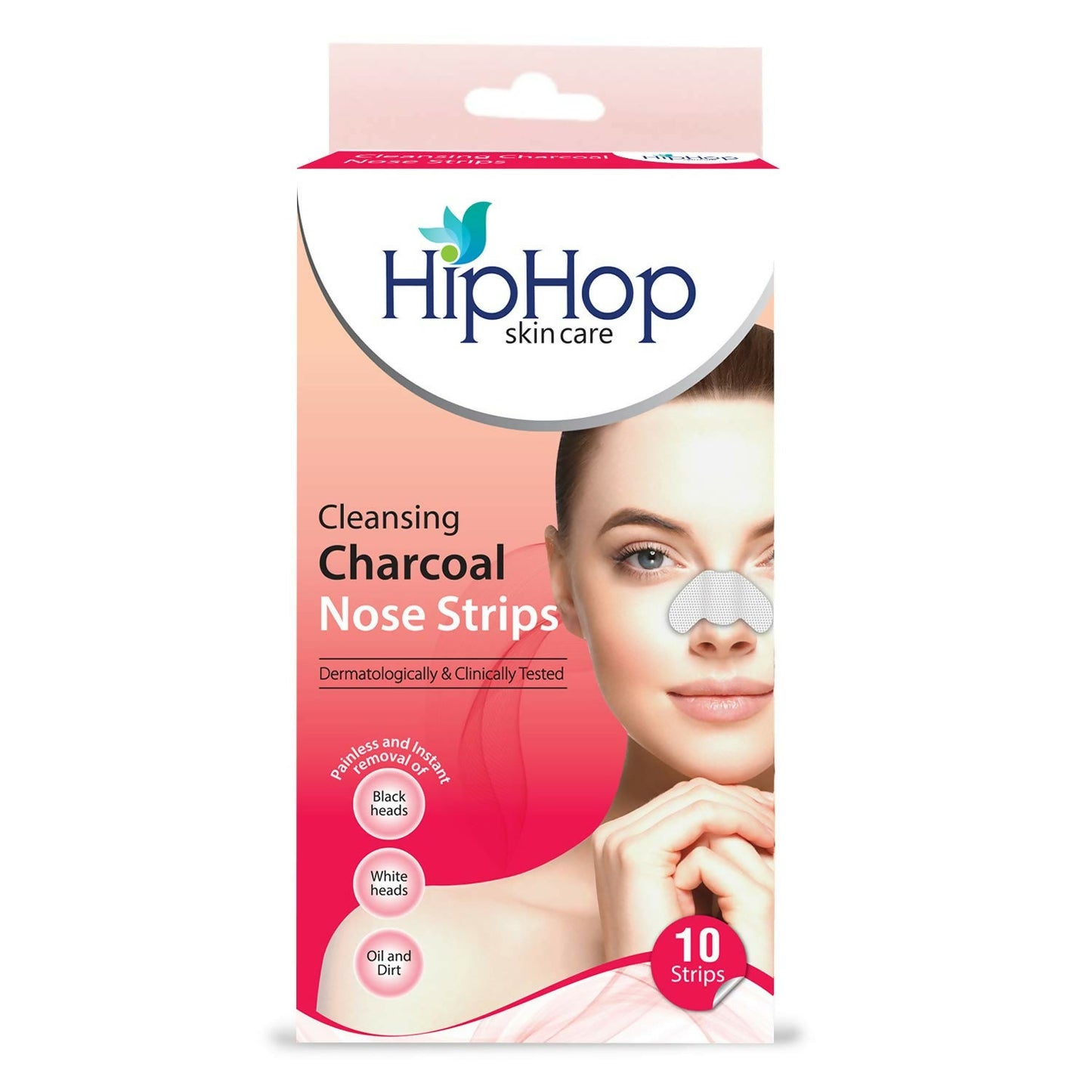HipHop Skin Care Cleansing Charcoal Nose Strips For Blackheads, Whiteheads Remover, Pore Cleanser, with Natural Extracts