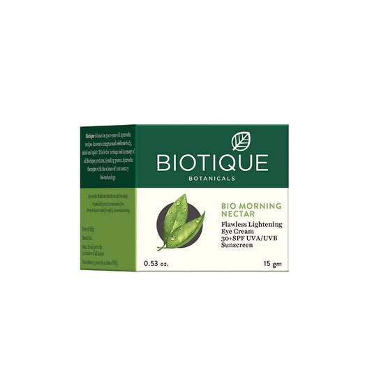 Buy Biotique Bio Morning Nectar Flawless Lightening Eye Cream from DrMediCart, Ship from India to USA