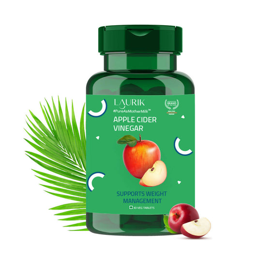 Buy Laurik Organics Apple Cider Vinegar 500Mg Supplement Tablets For weight care , Boost Energy from DrMediCart, Ship from India to USA