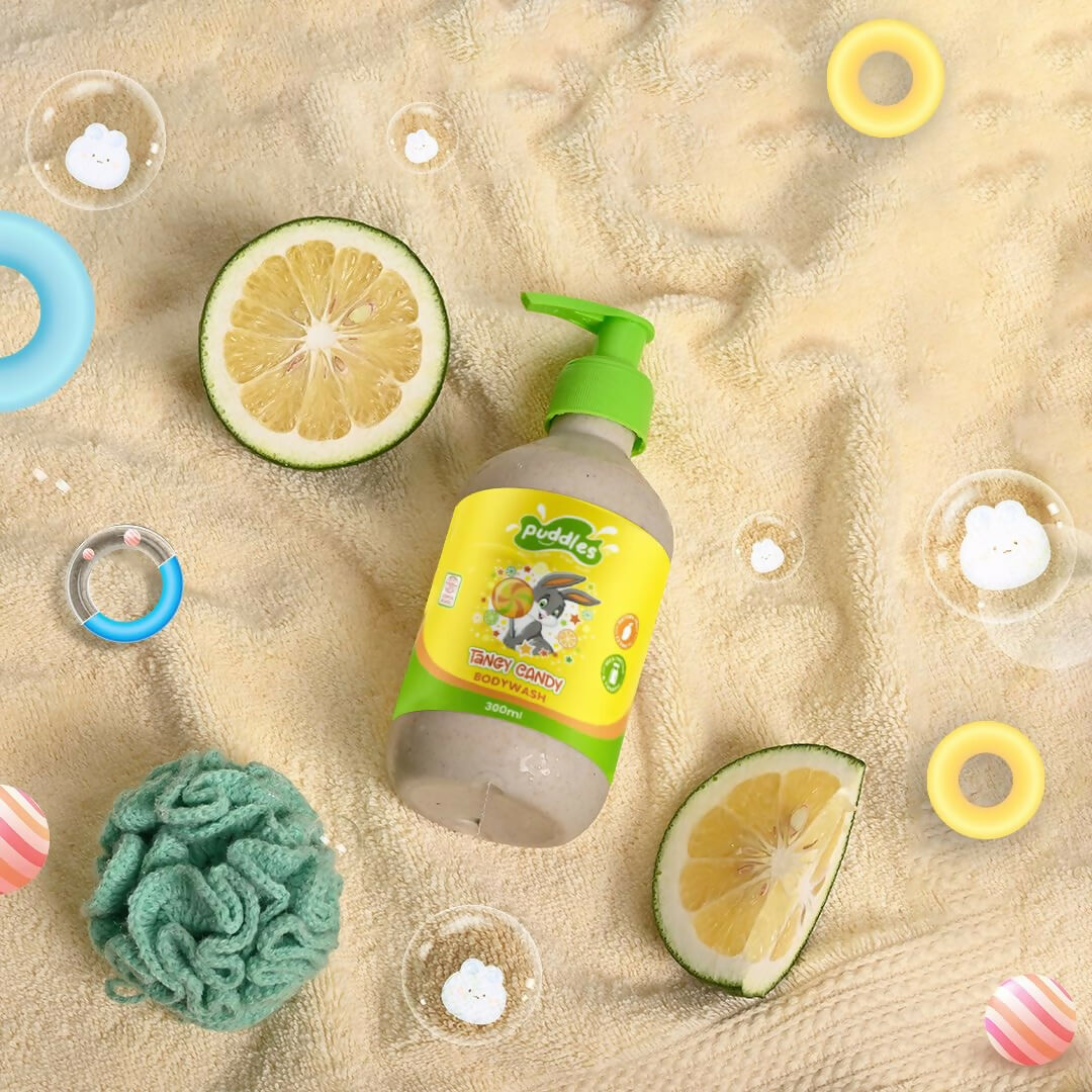 Puddles Organic Tangy Candy Body Wash For Kids, Turmeric, Milk Protein, Citrus Essential Oils