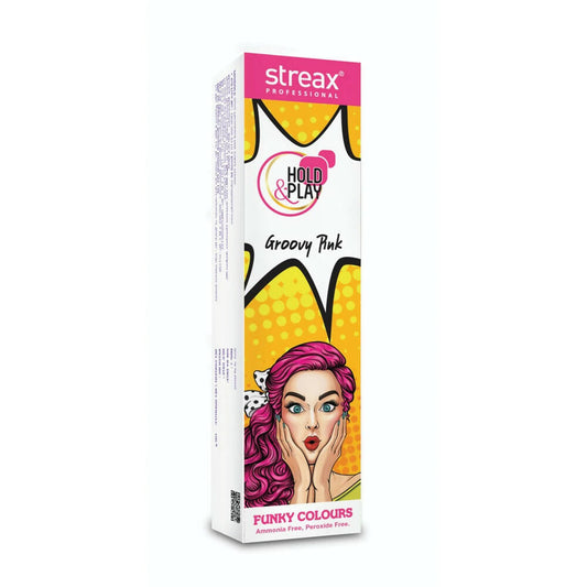 Streax Professional Hold & Play Funky Colours - Groovy Pink - DrMediCart 