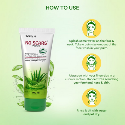 Torque's No Scars Aloevera Face Wash For Deep Cleansing