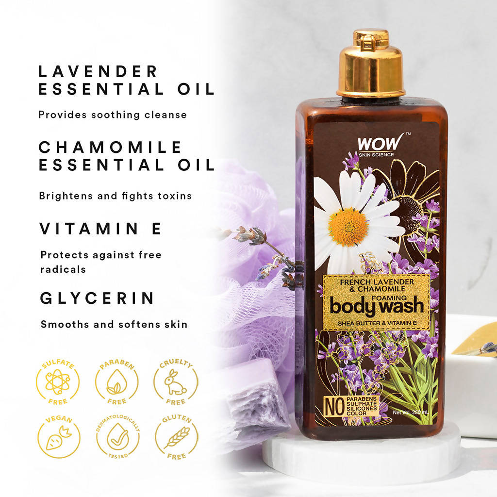 Wow Skin Science French Lavender & Chamomile Foaming Body Wash - Drmedicart