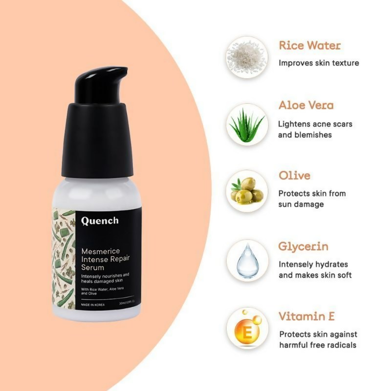 Quench Rice Water Intense Repair Serum With Niacinamide For Dewy & Even Skin Tone