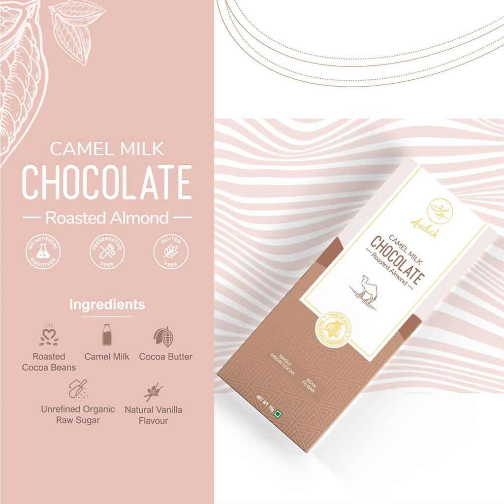Aadvik Camel Milk Chocolate - Roasted Almond - Drmedicart