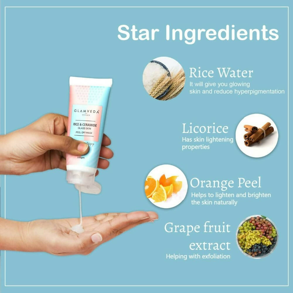 Glamveda Rice & Ceramide Korean Glass Skin Peel Off Mask