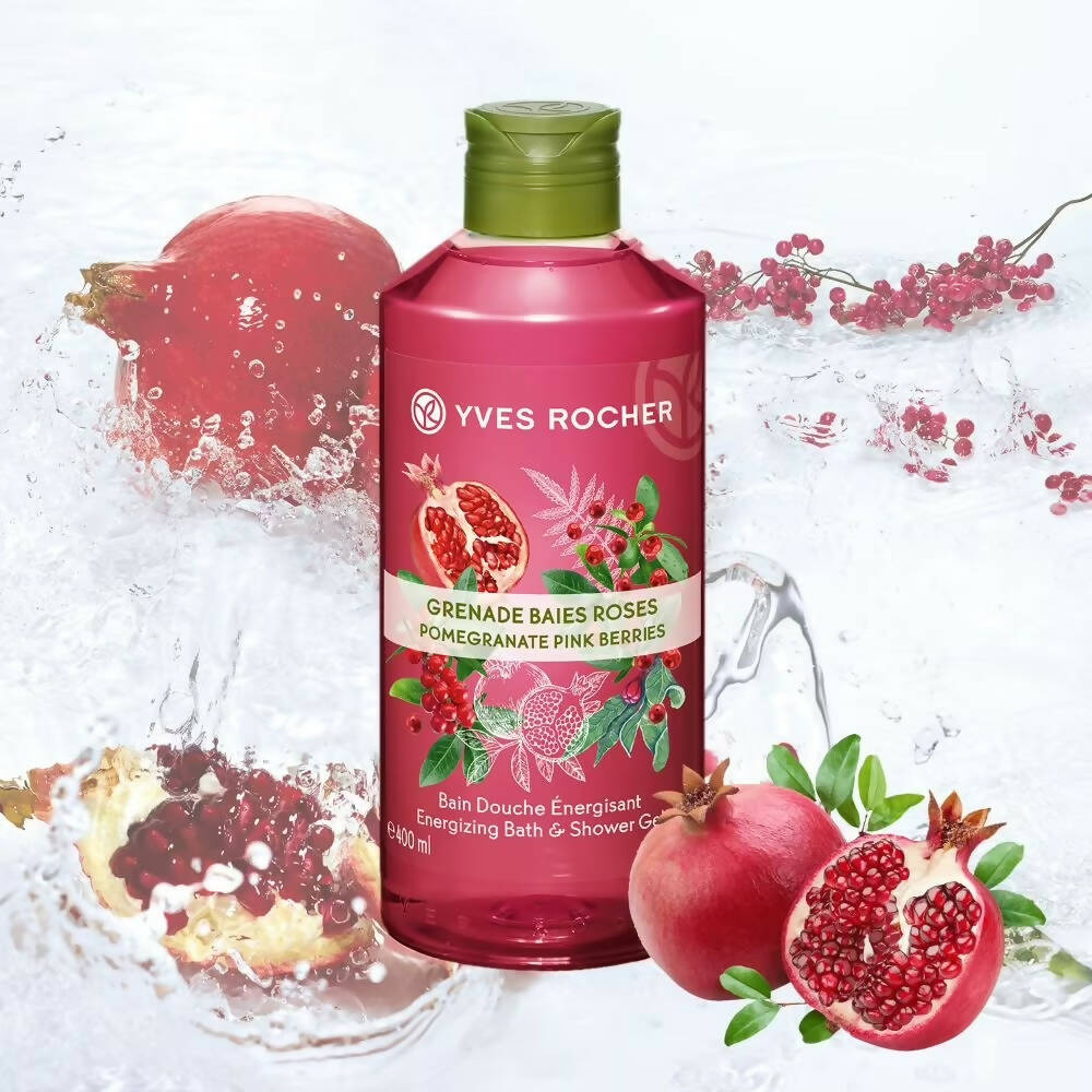 Yves Rocher Energizing Bath & Shower Gel - Pomegranate Pink Berries - Drmedicart