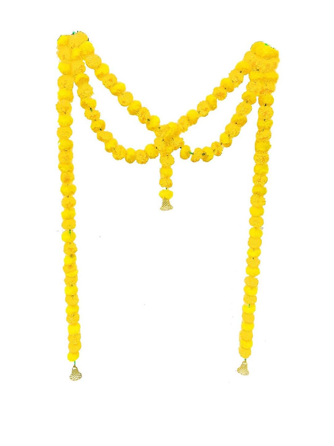 Tied Ribbons Yellow Hanging Marigold Garland Toran