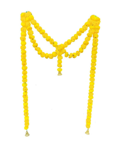 Tied Ribbons Yellow Hanging Marigold Garland Toran