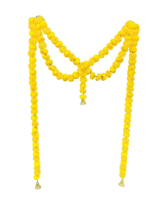 Tied Ribbons Yellow Hanging Marigold Garland Toran