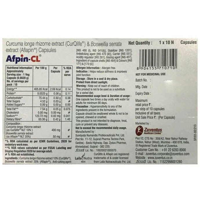 Zuventus Afpin-CL Capsules - Drmedicart
